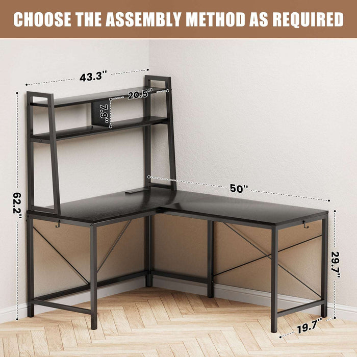 Black L Shaped Gaming Desk Size
