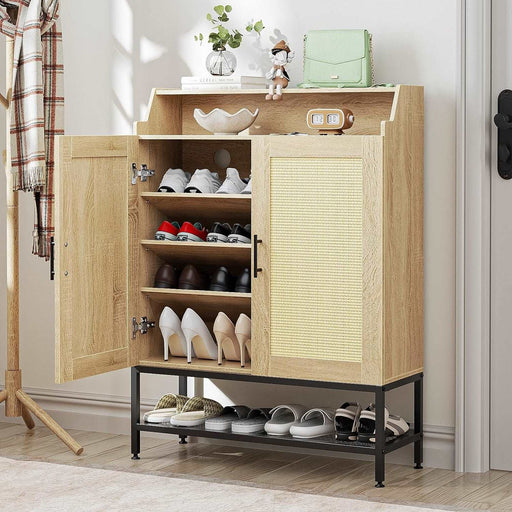 Rattan Shoe Storage Cabinet