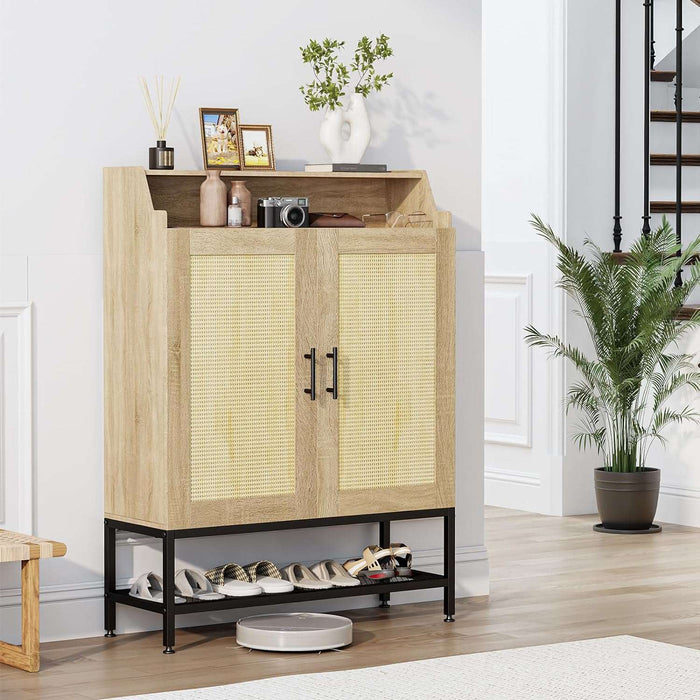 Rattan Shoe Storage Cabinet