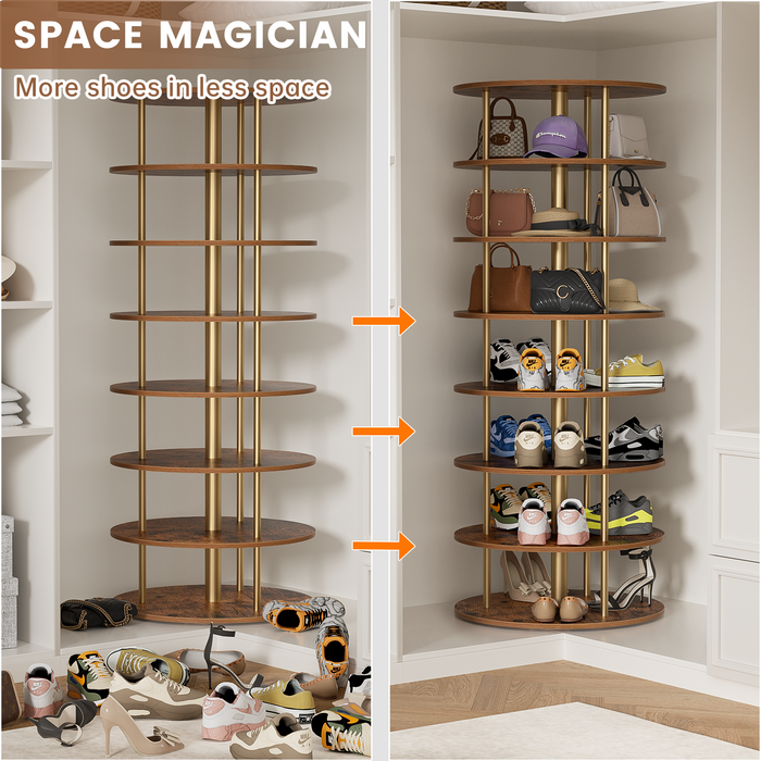 rotating shoe rack tower