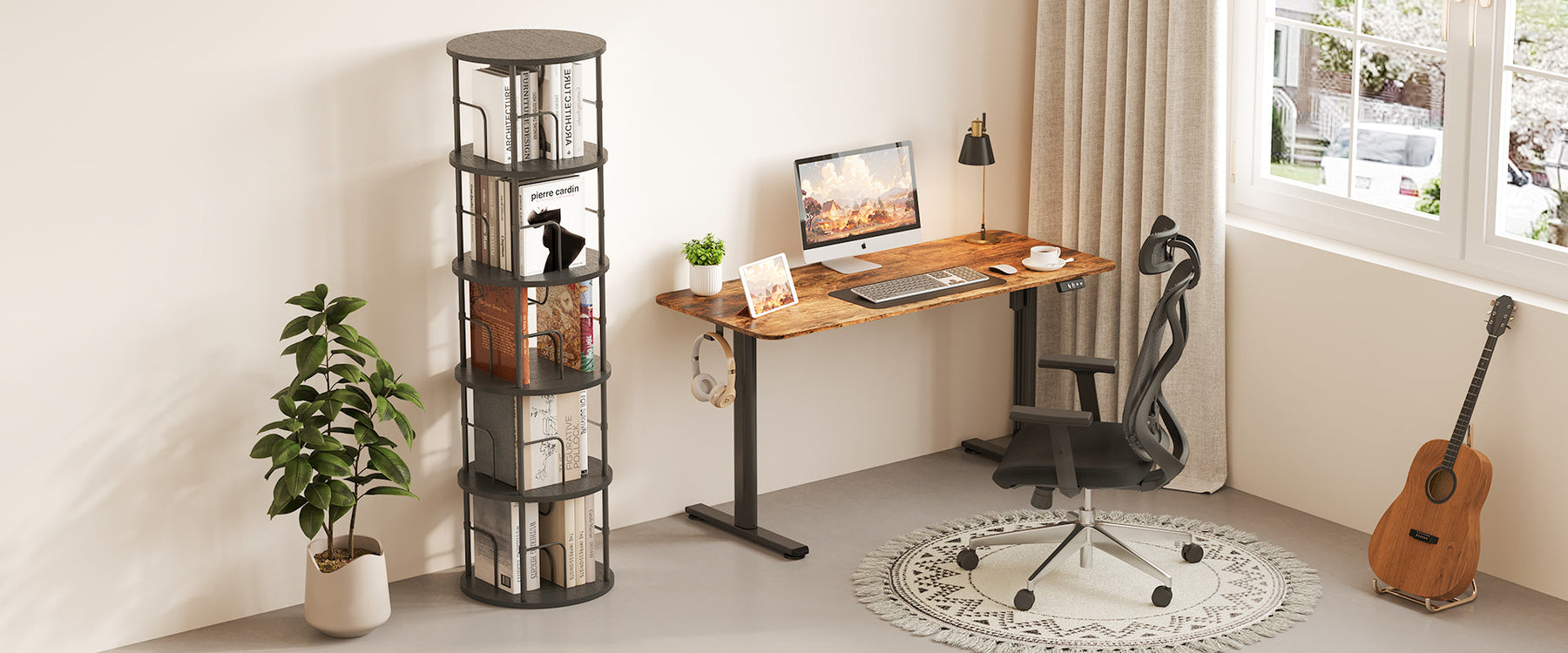 Flycity Rotating Bookshelf Assembly Instructions