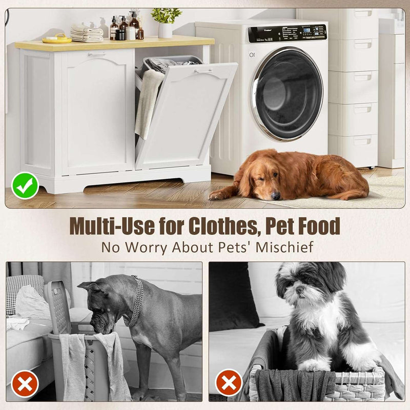 White Kitchen Tilt Out Trash Cabinet