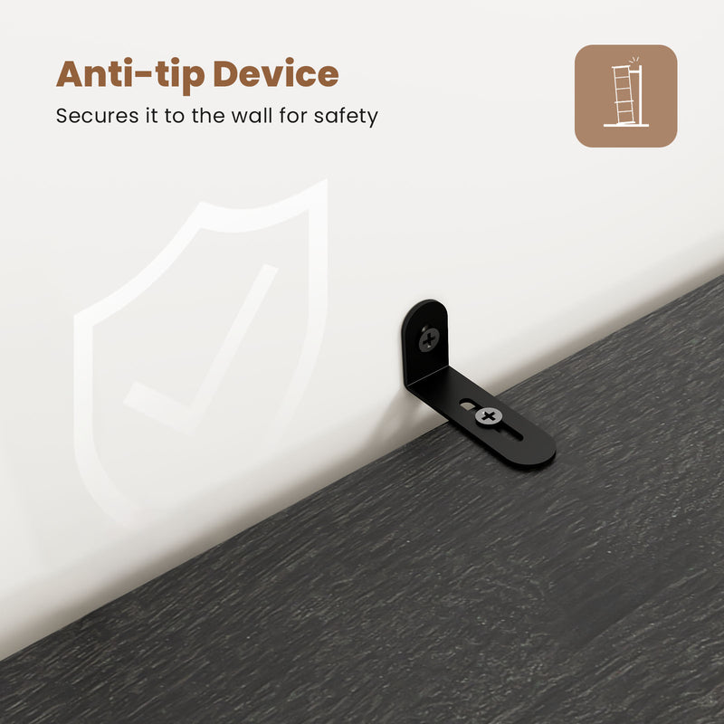 Blue Farmhouse Bookcase with Anti-tip Device