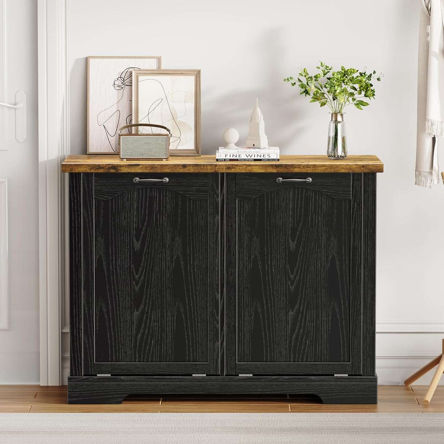 Double Tilt Out Trash Cabinet - Hidden Trash Can Cabinet​​ - Flycity