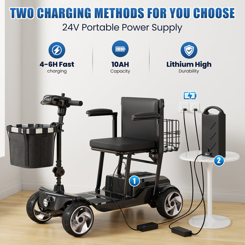 4 Wheel Electric Mobility Scooter With 20 Miles Range & 330lb Capacity
