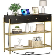 black wood console table