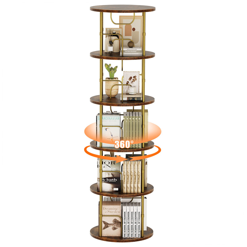 5 Tier Rotating Bookshelf