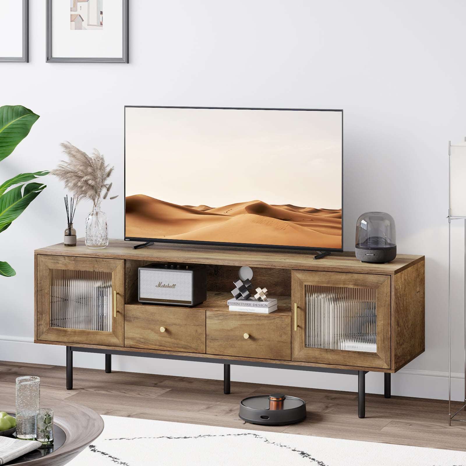 Mid Century Modern TV Stand - Brown TV Stand - Flycity
