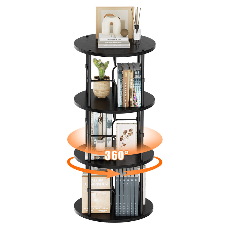 Black 3 Tier Rotating Bookshelf