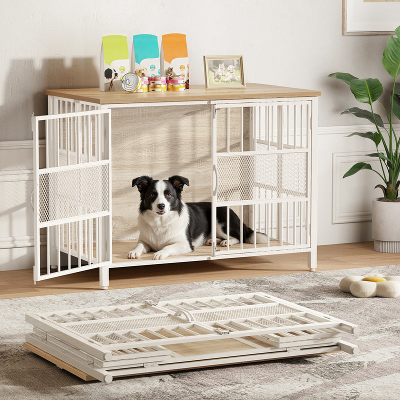 Flycity 41" Foldable Dog Crate Furniture No Assembly Required