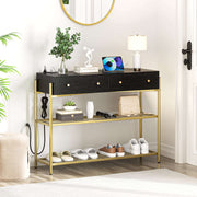 black wood console table