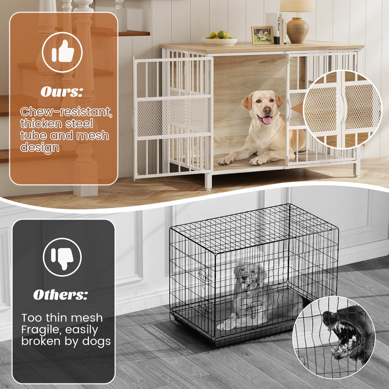 Flycity 41" Foldable Dog Crate Furniture No Assembly Required