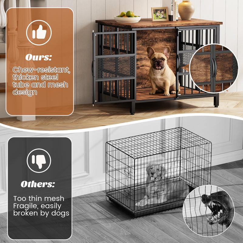 Flycity 31.5" Foldable Indoor Dog Crate Furniture For Small & Medium Dogs