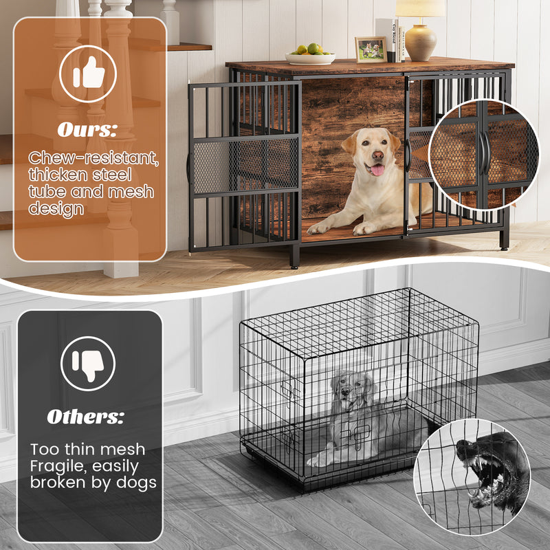 Flycity 41" Foldable Dog Crate Furniture No Assembly Required