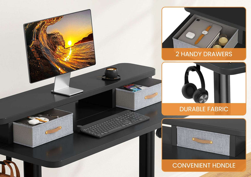 Flycity Electric Standing Desk with Dual Drawers
