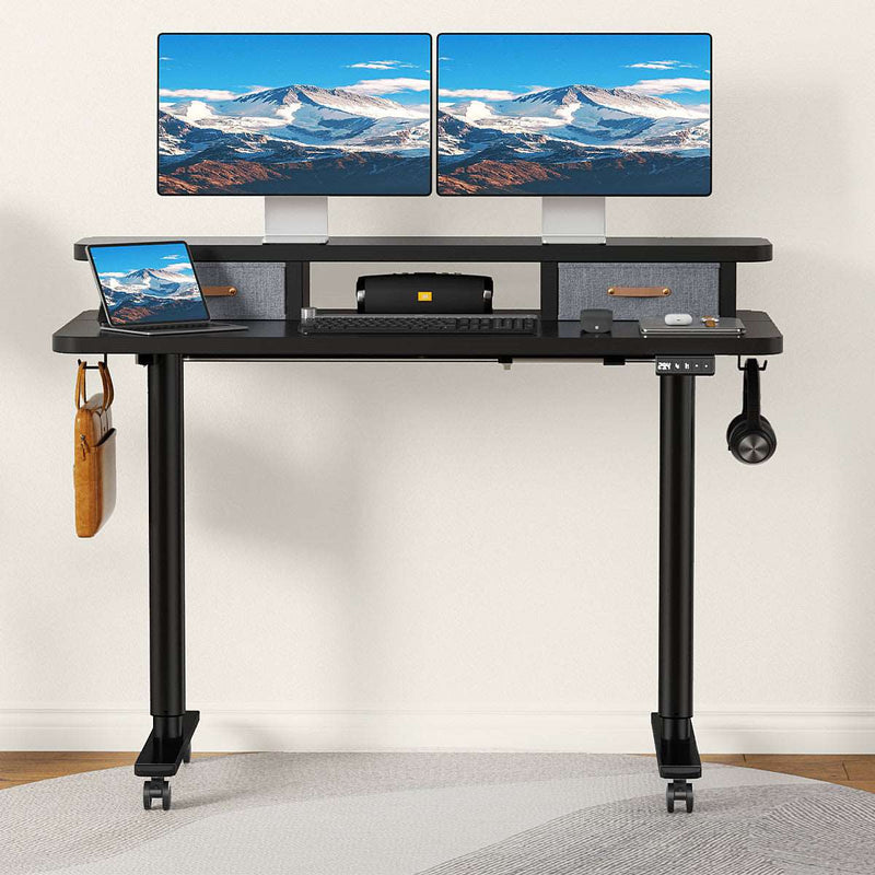 Flycity Electric Standing Desk with Dual Drawers