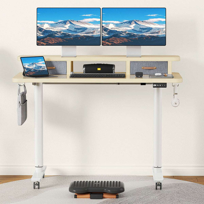 Flycity Electric Standing Desk with Dual Drawers