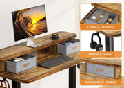 Flycity Electric Standing Desk with Dual Drawers