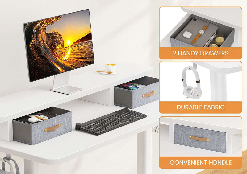 Flycity Electric Standing Desk with Dual Drawers