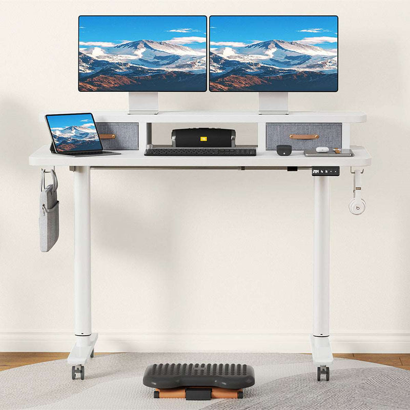 Flycity Electric Standing Desk with Dual Drawers