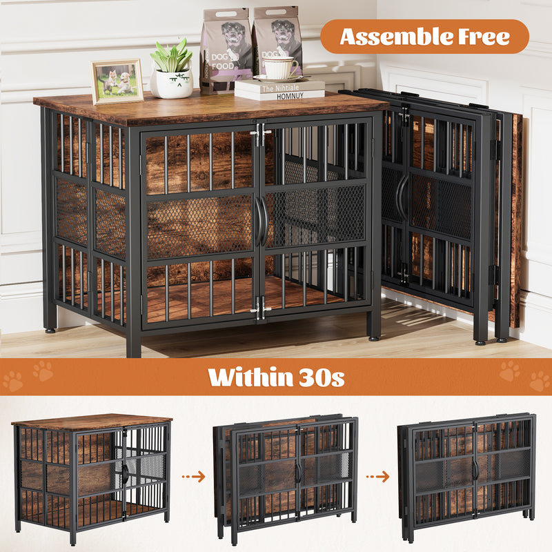 Flycity 31.5" Foldable Indoor Dog Crate Furniture For Small & Medium Dogs