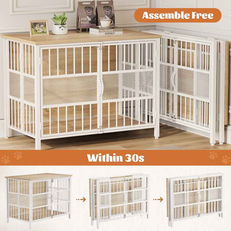 Flycity 41" Foldable Dog Crate Furniture No Assembly Required