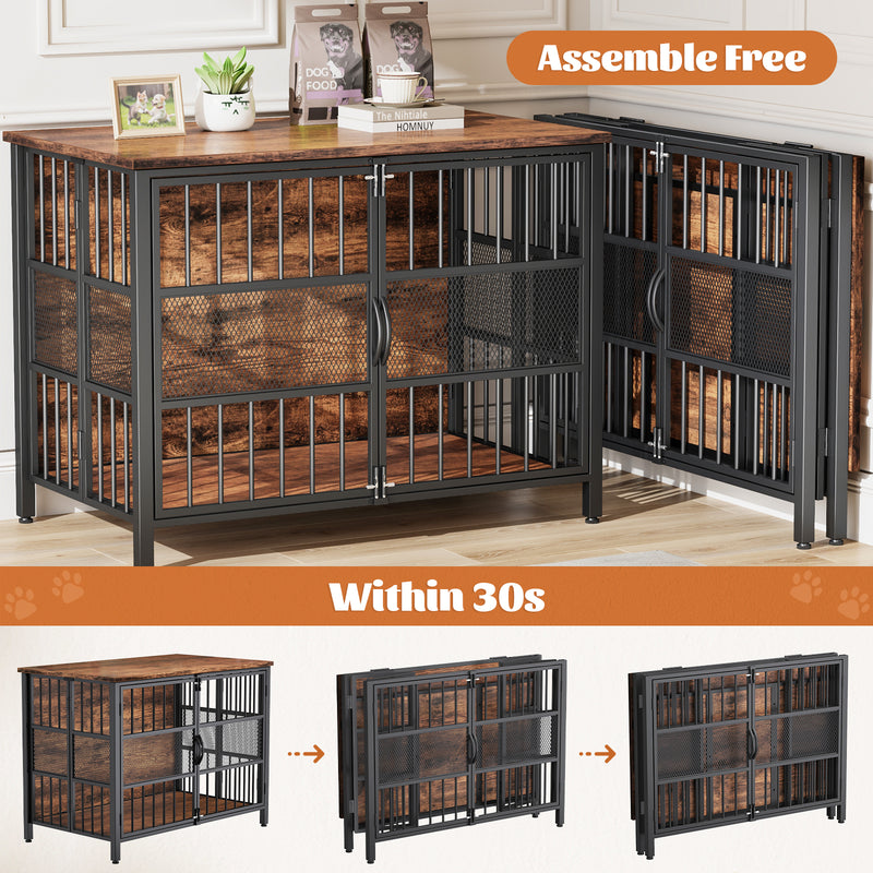 Flycity 41" Foldable Dog Crate Furniture No Assembly Required