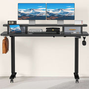Flycity Electric Standing Desk with Dual Drawers