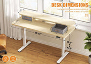 Flycity Electric Standing Desk with Dual Drawers