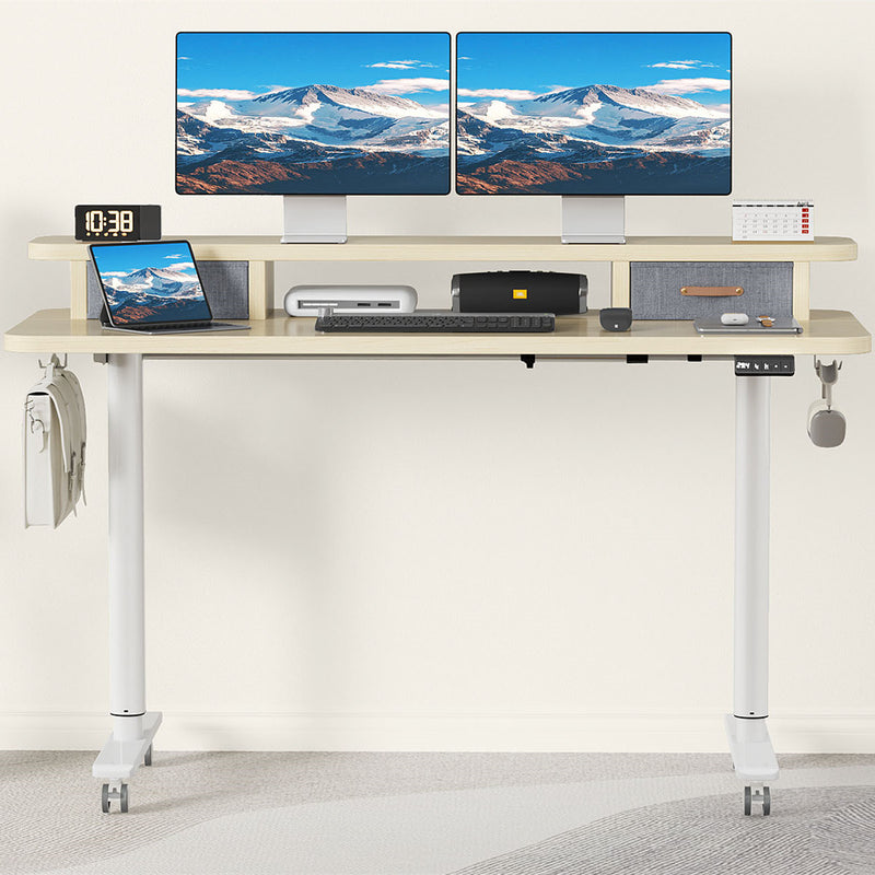 Flycity Electric Standing Desk with Dual Drawers