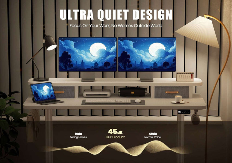 Flycity Electric Standing Desk with Dual Drawers