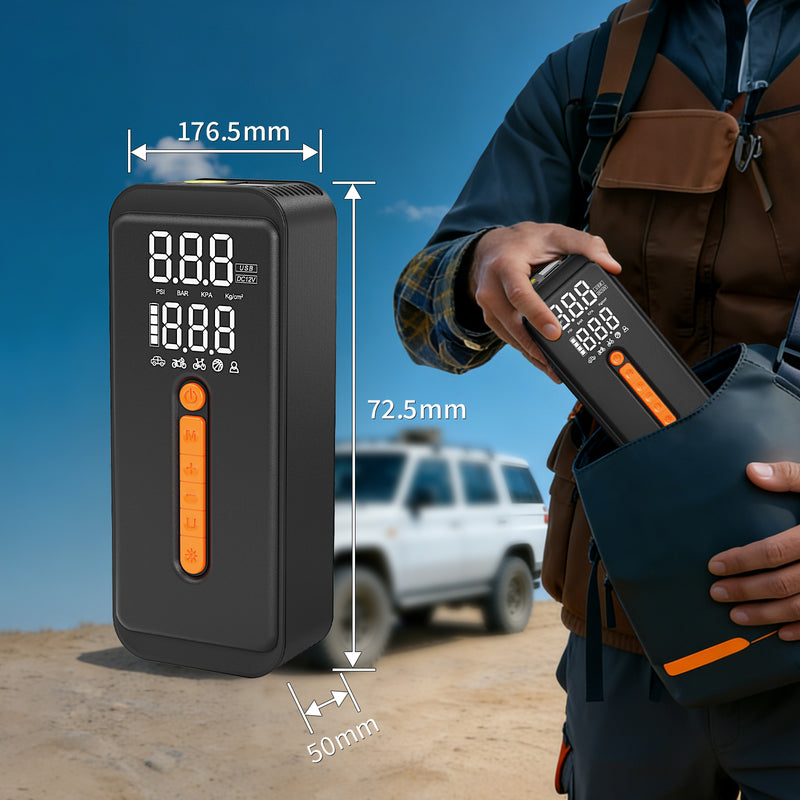 Flycity Cordless Tire Inflator Portable Air Compressor With Digital Gauge
