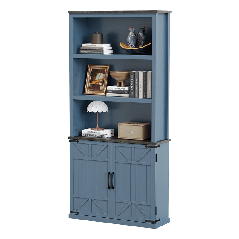 Blue Farmhouse Bookcase