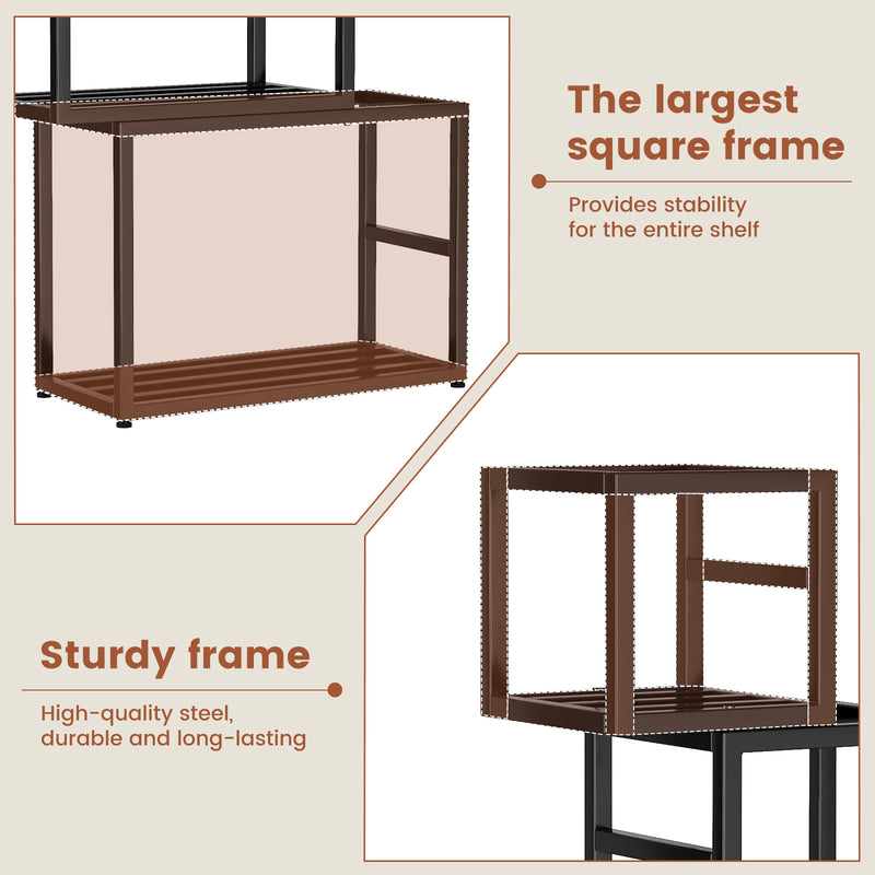 Flycity 5-Tier Stacked Metal Bookshelf Creative Square And Rectangular Design