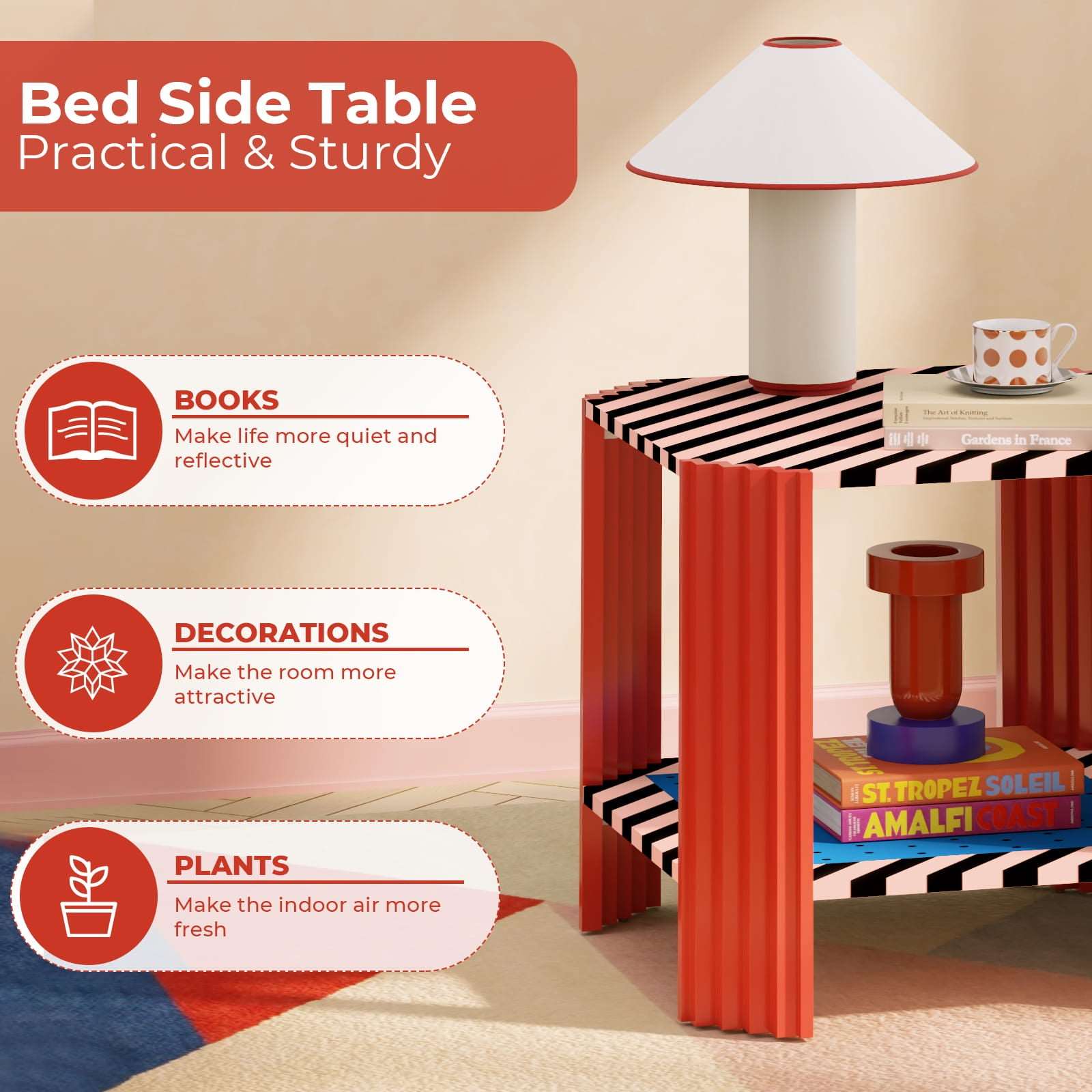 Colorful Side Table - Square Side Table - Flycity