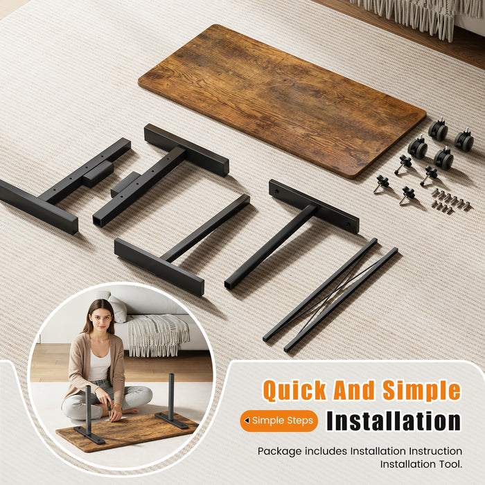 Flycity Standing Desk Adjustable Height, Mobile Stand Up Desks With Wheels, Small Laptop Desks, Portable Computer Rolling Desk For Home Office And Pad Treadmill, Height 26"-37.8", 15.7"D x 31.5"W