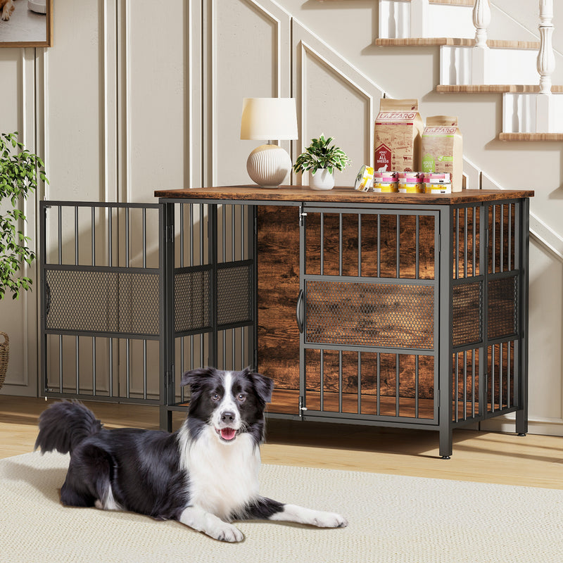 Flycity 41" Foldable Dog Crate Furniture No Assembly Required