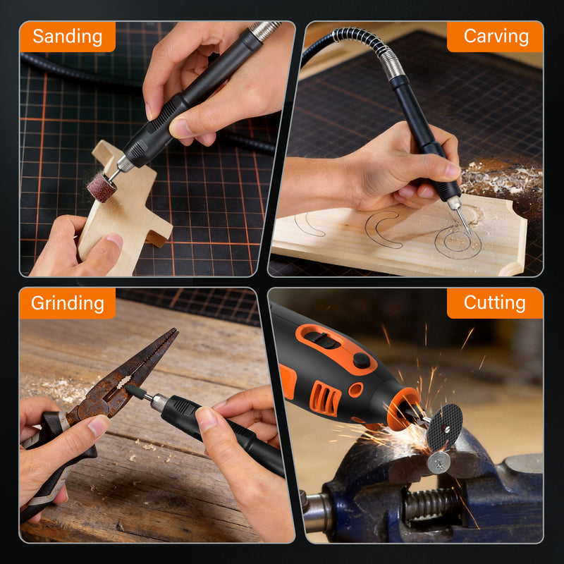 Flycity 200W Corded Rotary Tool Kit With Variable Speed Control
