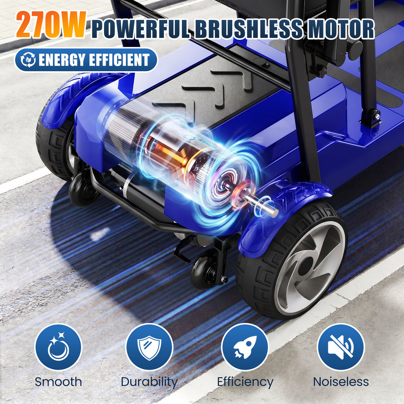 4 Wheel Electric Mobility Scooter With 20 Miles Range & 330lb Capacity