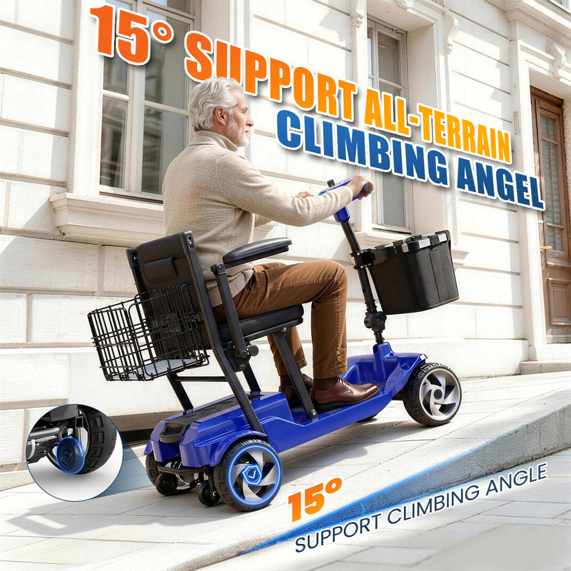 4 Wheel Electric Mobility Scooter With 20 Miles Range & 330lb Capacity