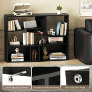 Flycity Black Modern Bookcase with Anti-Tipping Feature