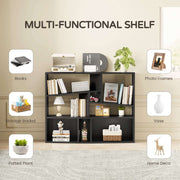 Flycity Black Modern Bookcase with Anti-Tipping Feature