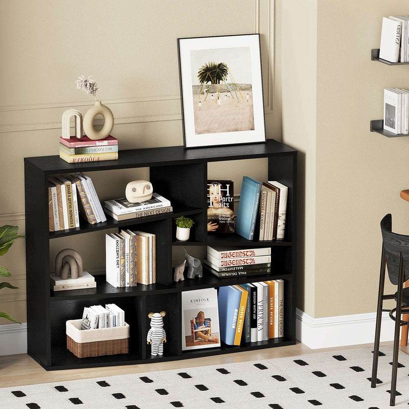 Flycity Black Modern Bookcase with Anti-Tipping Feature