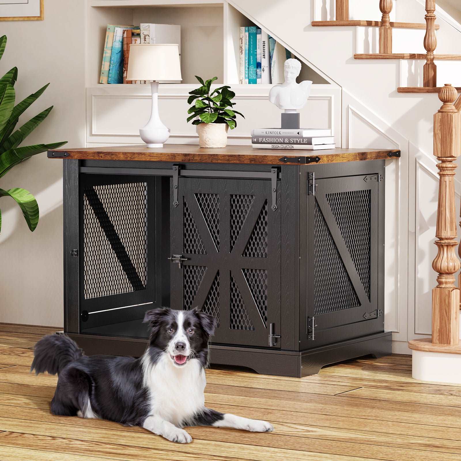 Farmhouse Black Dog Crate Furniture - Flycity
