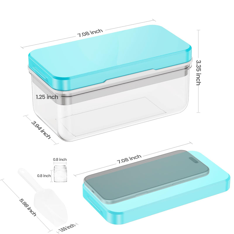 Flycity Stackable Ice Cube Tray Set with Lid and Bin – 64/96 Cubes