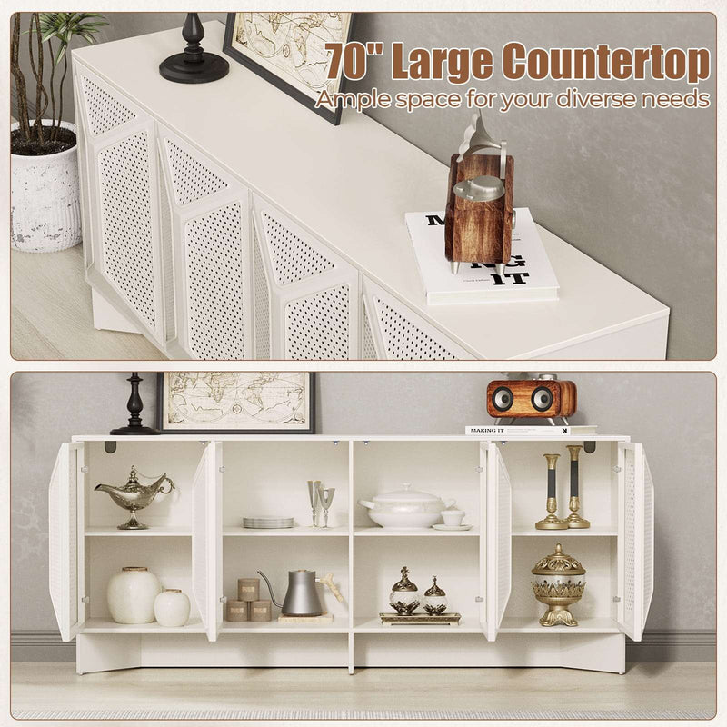 70'' Large Modern Sideboard, Buffet Cabinet with Storage