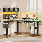 Electric L Shaped Standing Home Office Desk with Storage