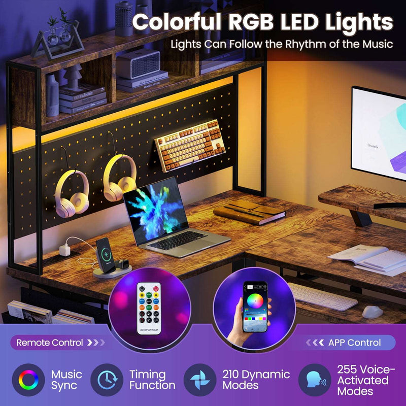 Electric L Shaped Standing Home Office Desk with Storage