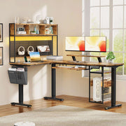 Electric L Shaped Standing Home Office Desk with Storage