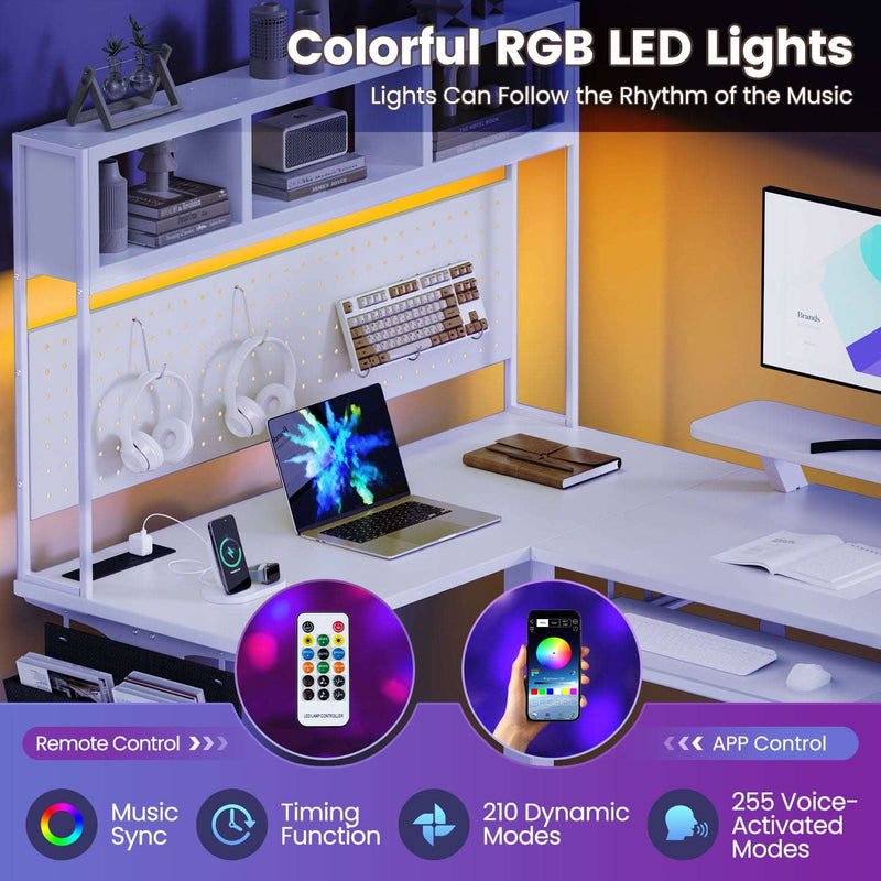 Electric L Shaped Standing Home Office Desk with Storage